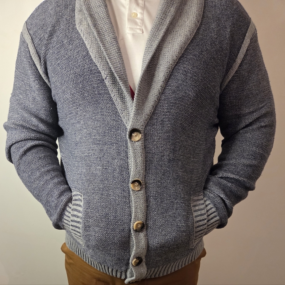Men's Coofandy Gray Shawl Collar Sweater XXL